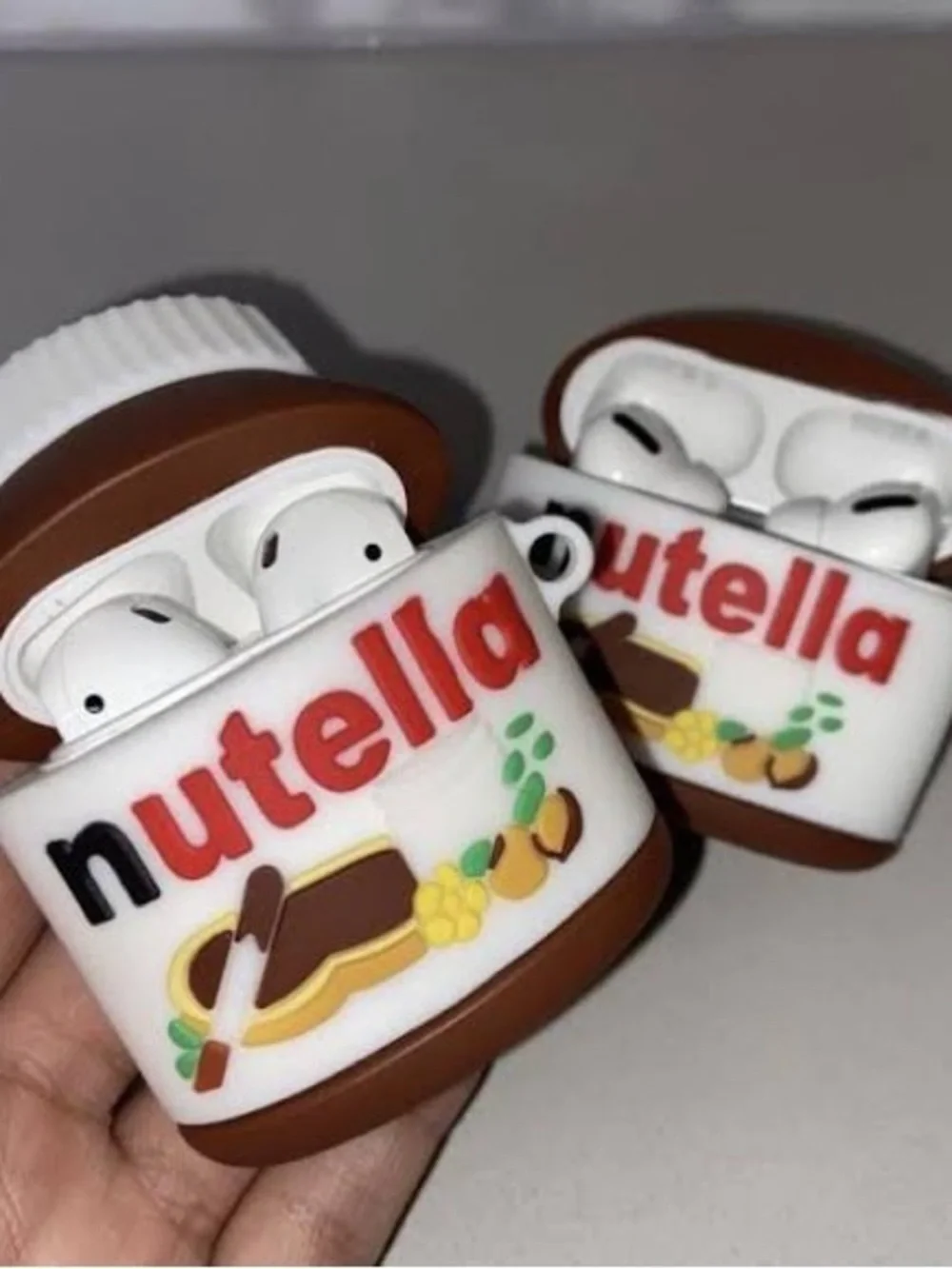 Nutella Brown & White AirPods Case Cover - Cute Jar Design